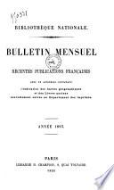 Bulletin des récentes publications françaises