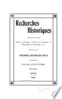 Bulletin des recherches historiques