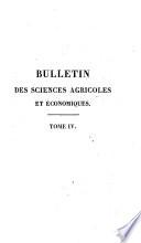 Bulletin des sciences agricoles et economiques