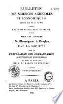 Bulletin des sciences agricoles et économiques