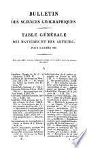 Bulletin des sciences géographiques, etc