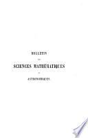 Bulletin des sciences mathématiques et astronomiques