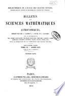 Bulletin des sciences mathématiques et astronomiques
