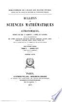 Bulletin des sciences mathématiques et astronomiques