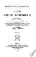 Bulletin des sciences mathématiques et astronomiques