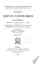 Bulletin des sciences mathématiques et astronomiques