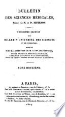 Bulletin des sciences médicales