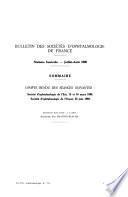 Bulletin des sociétés d'ophtalmologie de France