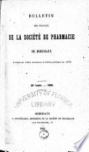 Bulletin des travaux de la Société de pharmacie de Bordeaux