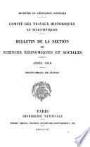 Bulletin du Comité des Travaux Historiques et Scientifiques, Section des Sciences Économiques et Sociales