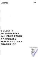 Bulletin du Ministère de l'éducation nationale et de la culture française