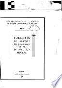 Bulletin du Service de géologie et de prospection minière