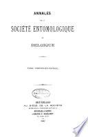 Bulletin et annales de la Société royale d'entomologie de Belgique