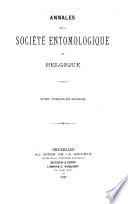 Bulletin et annales de la Société royale d'entomologie de Belgique
