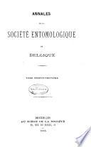 Bulletin et annales de la Société royale d'entomologie de Belgique