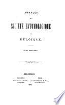 Bulletin et annales de la Société royale d'entomologie de Belgique