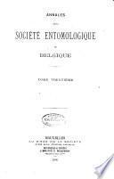 Bulletin et annales de la Société royale d'entomologie de Belgique