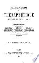 Bulletin général de thérapeutique médicale et chirurgicale
