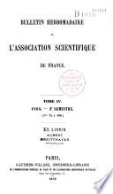 Bulletin hebdomadaire de l'Association scientifique de France