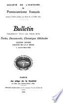Bulletin historique et littéraire de la Société de l'histoire du protestantisme français