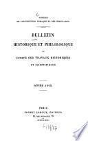 Bulletin historique et philologique du Comité des Travaux Historiques et Scientifiques