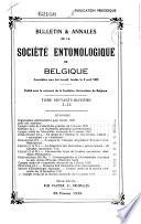 Bulletin & [i.e. et] annales de la Société entomologique de Belgique