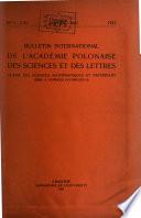 Bulletin international de l'Académie polonaise des sciences et des lettres, Classe des sciences mathématiques et naturelles