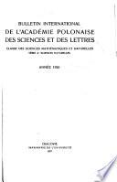Bulletin international de l'Académie polonaise des sciences et des lettres, Classe des sciences mathématiques et naturelles