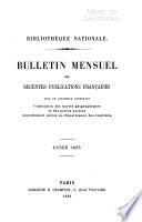 Bulletin Mensuel des Récentes Publications Francaises