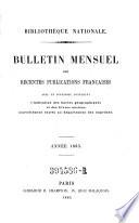 Bulletin mensuel des récentes publications françaises