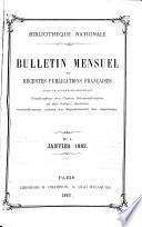Bulletin mensuel des récentes publications francaises