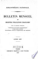 Bulletin mensuel des récentes publications françaises