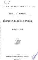 Bulletin mensuel des récentes publications françaises