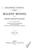 Bulletin mensuel des récentes publications françaises