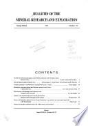 Bulletin of the Mineral Research and Exploration