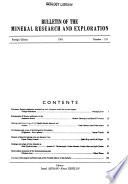 Bulletin of the Mineral Research and Exploration