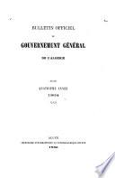 Bulletin officiel du gouvernement général de l'Algérie
