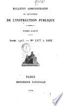 Bulletin officiel du Ministère de l'éducation nationale