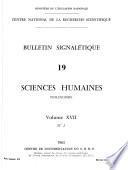 Bulletin Signaletique. 19. Philosophie. Sciences Religieuses