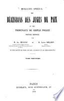Bulletin spécial des décisions des juges de paix et tribunaux de simple police