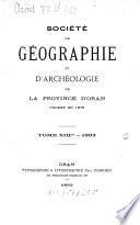 Bulletin trimestriel de géographie et d'archéologie