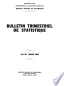 Bulletin trimestriel de statistique