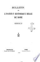 Bulletin Van Het Belgisch Historisch Instituut Te Rome