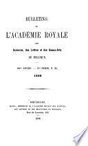 Bulletins de l'Académie royale des sciences, des lettres et des beaux-arts de Belgique