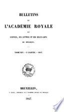 Bulletins de l'Académie royale des sciences, des lettres et des beaux-arts de Belgique