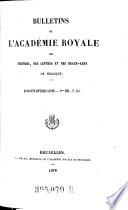 Bulletins de l'Académie Royale des Sciences, des Lettres et des Beaux-Arts de Belgique
