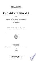 Bulletins de l'Académie Royale des Sciences, des Lettres et des Beaux-Arts de Belgique