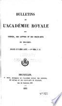 Bulletins de l'Académie royale des sciences, des lettres et des beaux-arts de Belgique