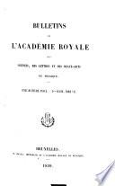 Bulletins de l'Académie royale des sciences et belles-lettres de Bruxelles