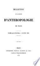 Bulletins de la Société d'Anthropologie de Paris